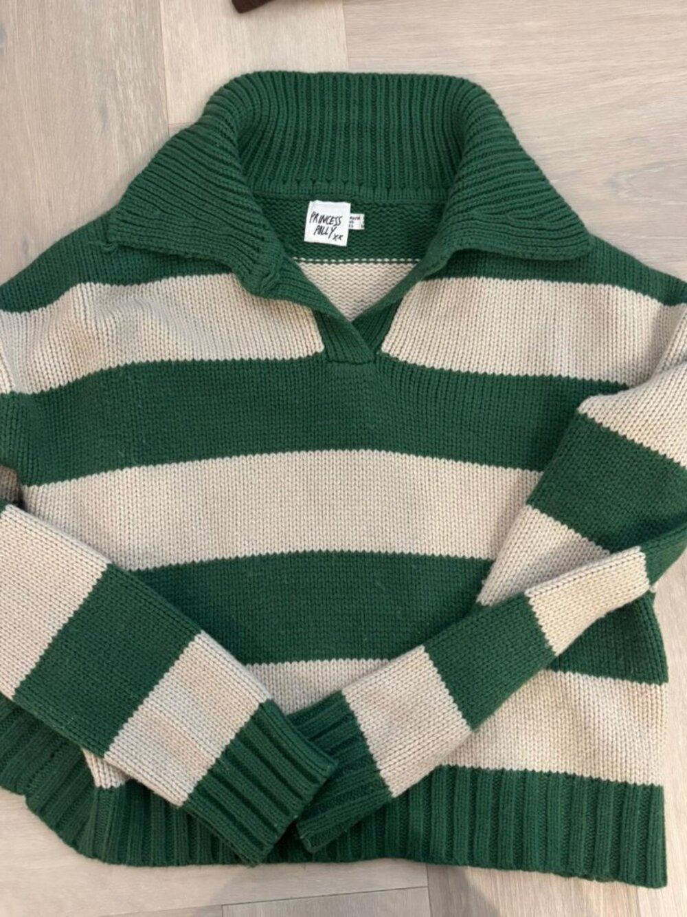 Princess Polly green and white striped sweater